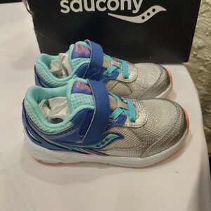 Saucony Kids Shoes - Silver and Blue